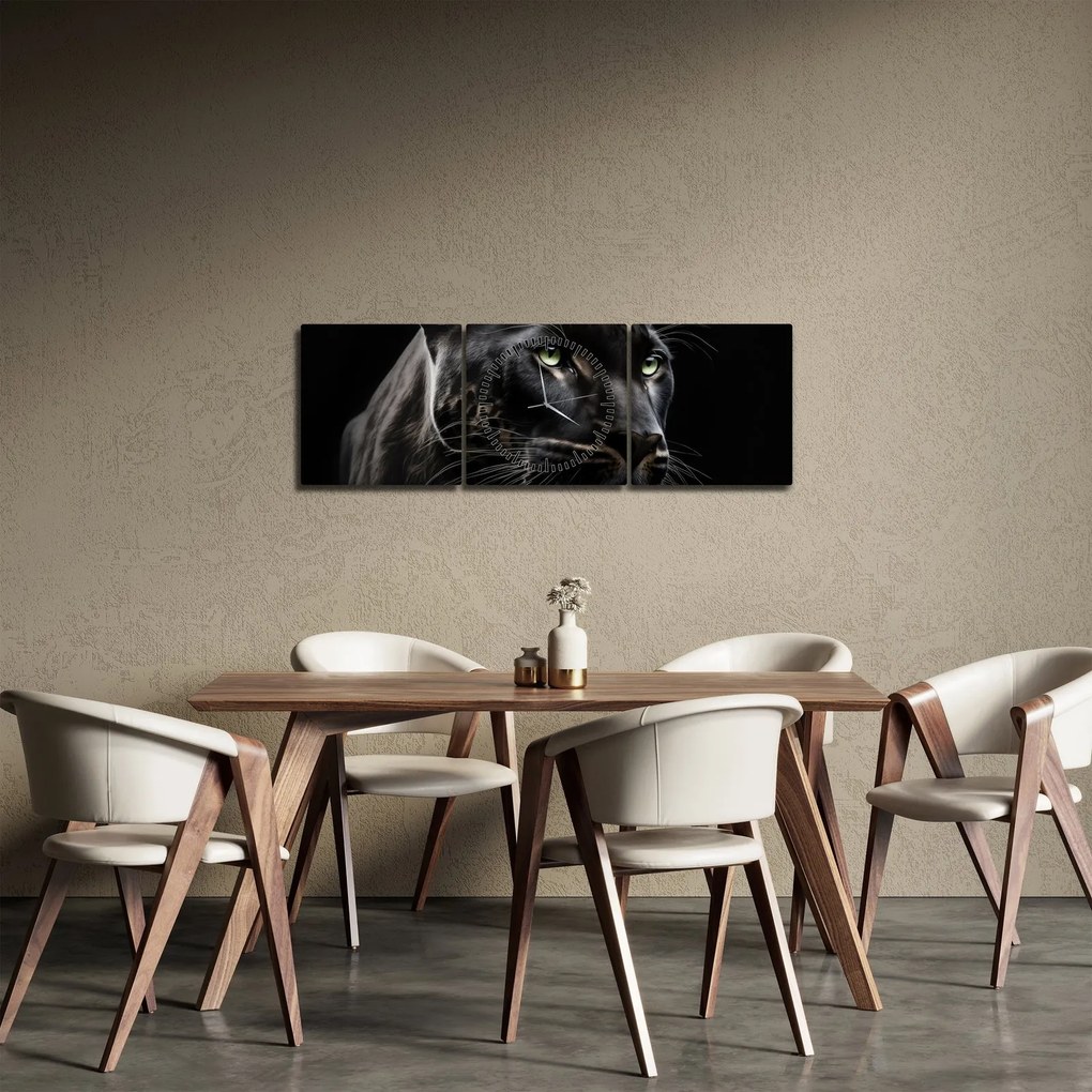 Kép - Fekete Párduc (órával) (90x30 cm)