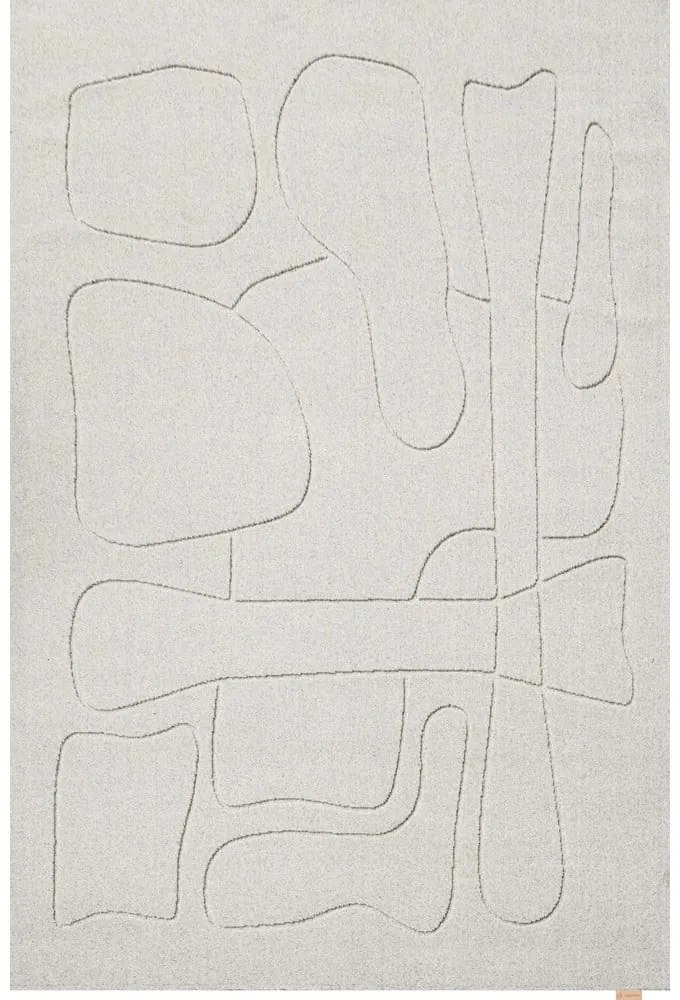 Világosszürke gyapjú szőnyeg 133x190 cm Morphic – Agnella