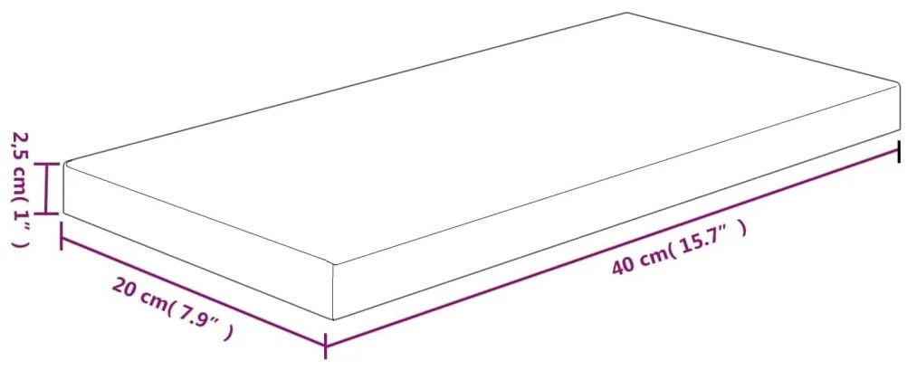kezeletlen tömör tölgyfa polclap 40 x 20 x 2,5 cm