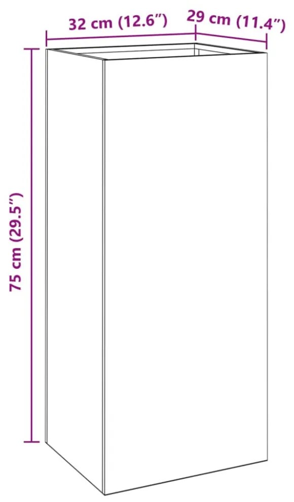 vidaXL olívazöld acél növénytartó 32 x 29 x 75 cm