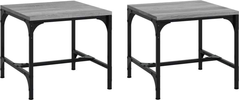 vidaXL 2 db szürke sonoma színű szerelt fa kisasztal 40x40x35 cm