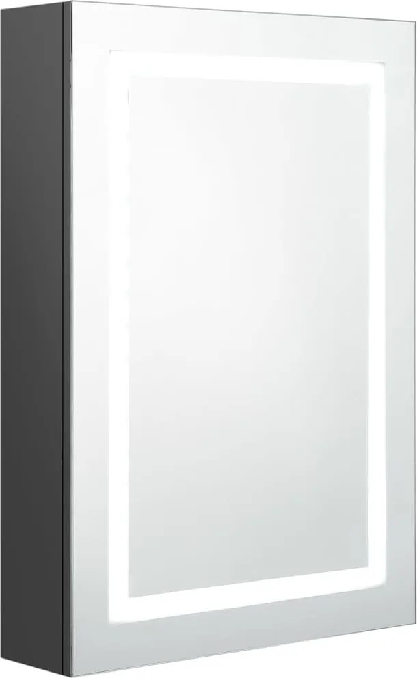 vidaXL szürke LED-es tükrös fürdőszobaszekrény 50 x 13 x 70 cm