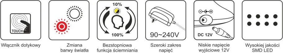 KAJA K-BL1072 BIAŁY MIDA Fehér Színű Asztali Lámpa 8W LED 700Lm 3000-6300K IP20