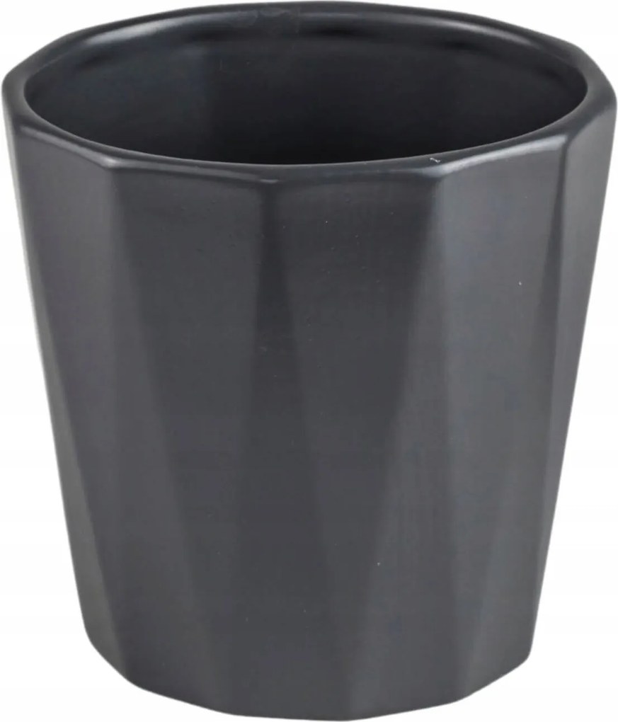 Mini kerámia kaspóvédő szürke Flores magasság 10,5 cm