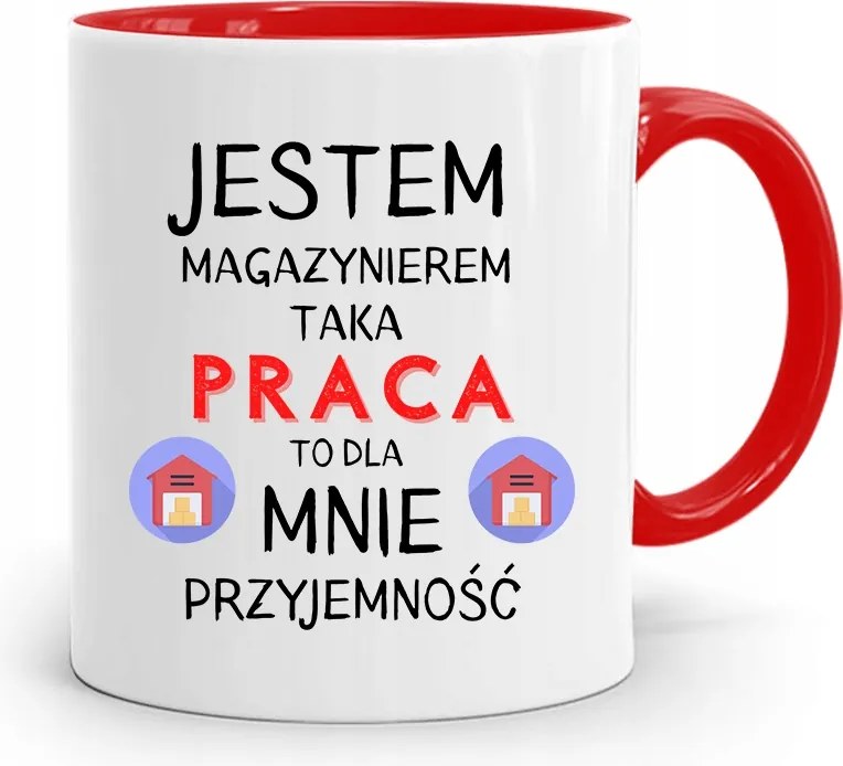 Piros Bögre Raktárosnak Öröm Ajándék fényképes nyomtatással