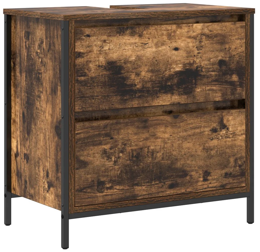 vidaXL Fürdőszoba bútor szett 5 pcs Barna 76.5 x 35 x 95 cm Faanyag