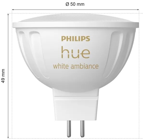 KÉSZLET 2x LED Dimmelhető izzó Philips Hue WA GU5,3/MR16/5,1W/12V 2200-6500K