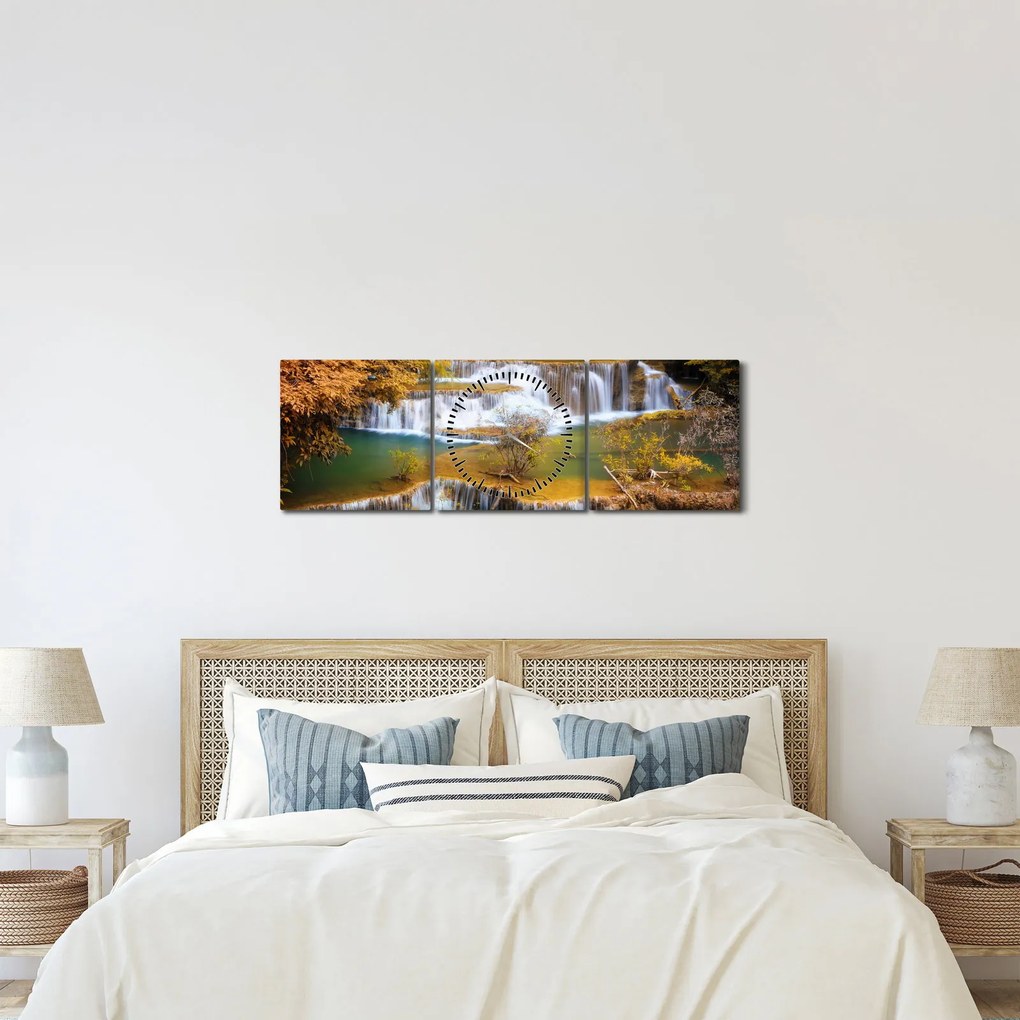 Kép - Huay, Mae, Khamin, vízesés, Thaiföld (órával) (90x30 cm)