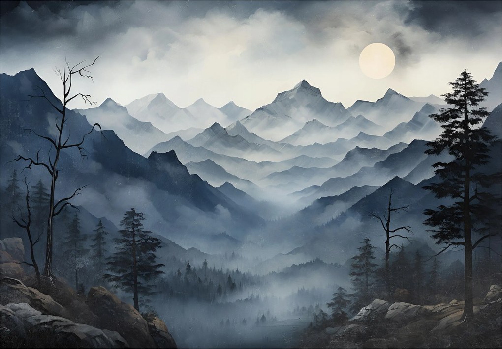 Fotótapéta Hegyek Fák Erdő Lucfenyő Nappali 368x254