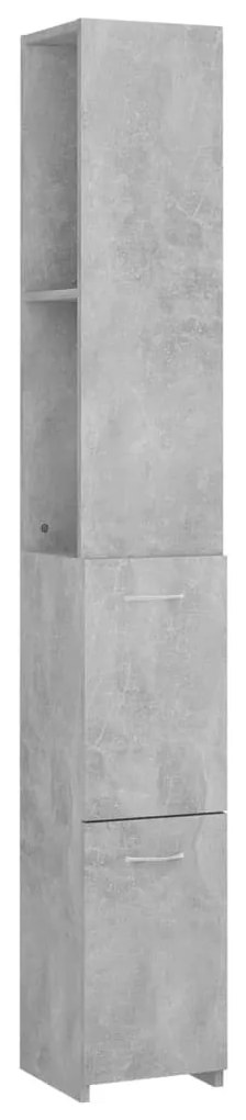 Betonszürke szerelt fa fürdőszobaszekrény 25x26,5x170 cm