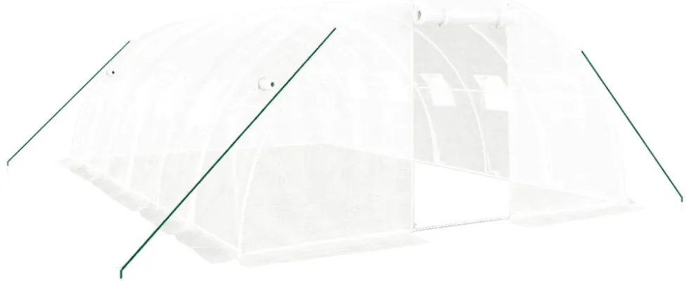 fehér acélvázas melegház 24 m² 6x4x2 m