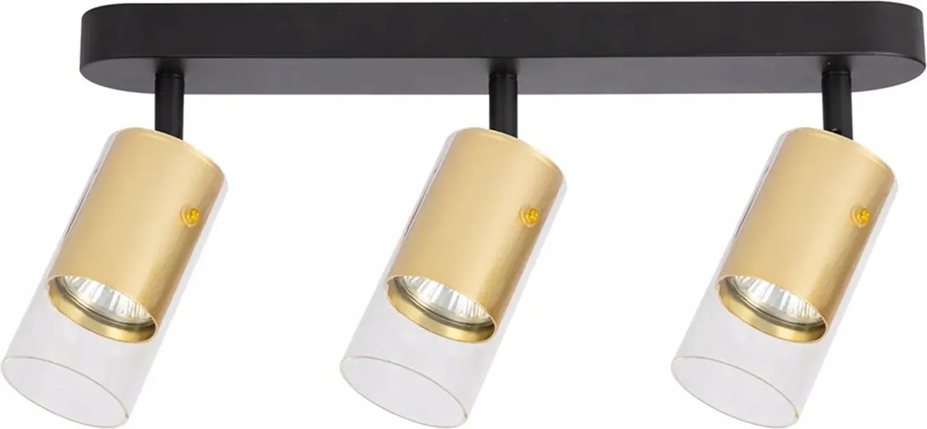 Lámpatest Mennyezeti Lámpa Falra szerelhető Fali spot lámpacső 3x GU10 Arany lámpabúra