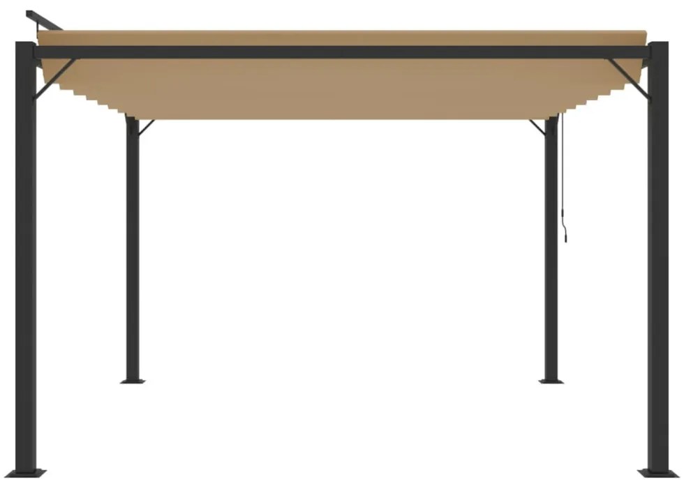 tópszínű szövet és alumínium pavilon lamellás tetővel 3 x 3 m