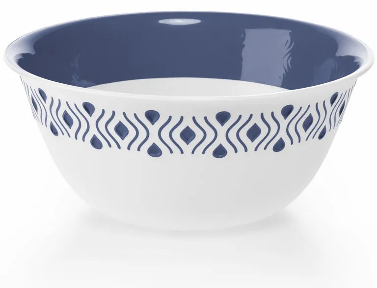 STEFANPLAST Műanyag tál Tosca 23 cm átmérőjű fehér/kék