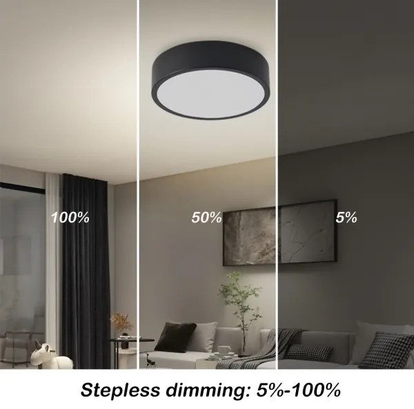 Brilagi - LED dimmelhető lámpatest POOL LED/18W/230V 3000-6000K 20 cm fekete + távirányító