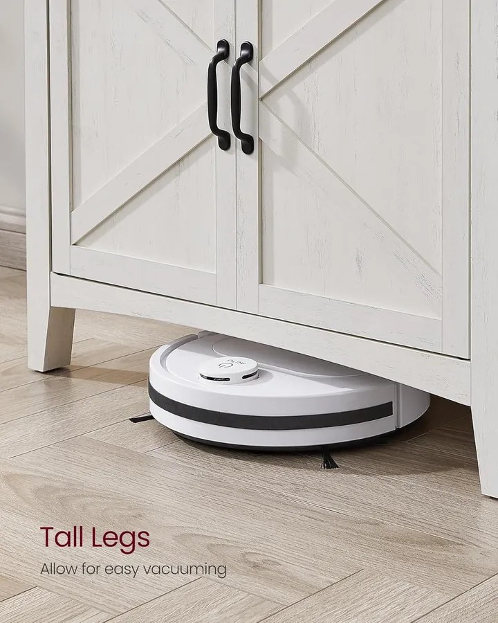 Tálalószekrény magasságban állítható polccal, 40 x 80 x 80 cm, fehér és mézbarna