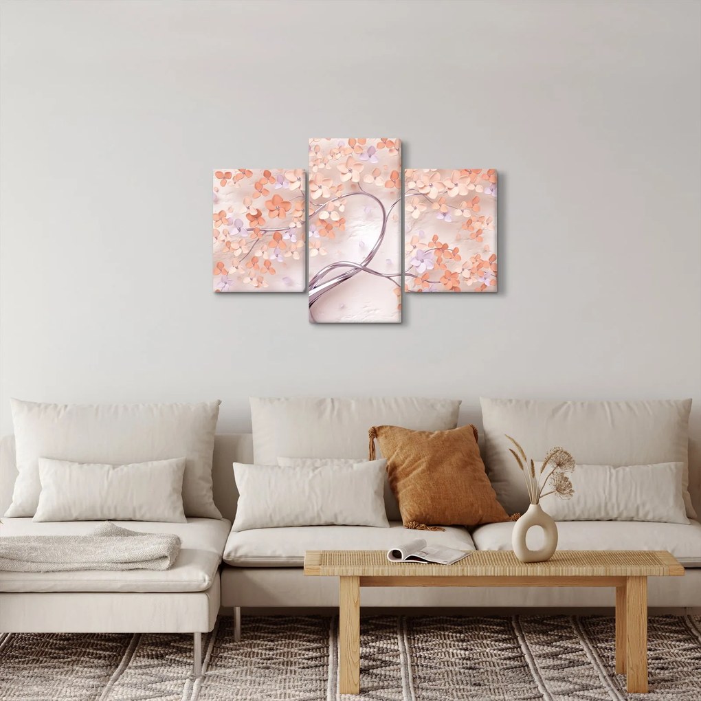 Koral virágok fája - absztrakt (90x60 cm)