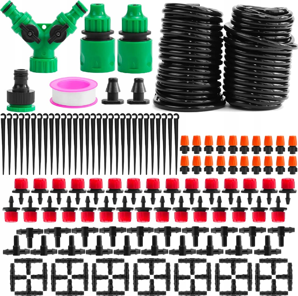 Öntöző Szett 30M-ES Csepegtető Öntöző Kerti Gyep Locsoló