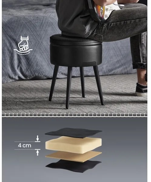 CORE bőr puff fekete