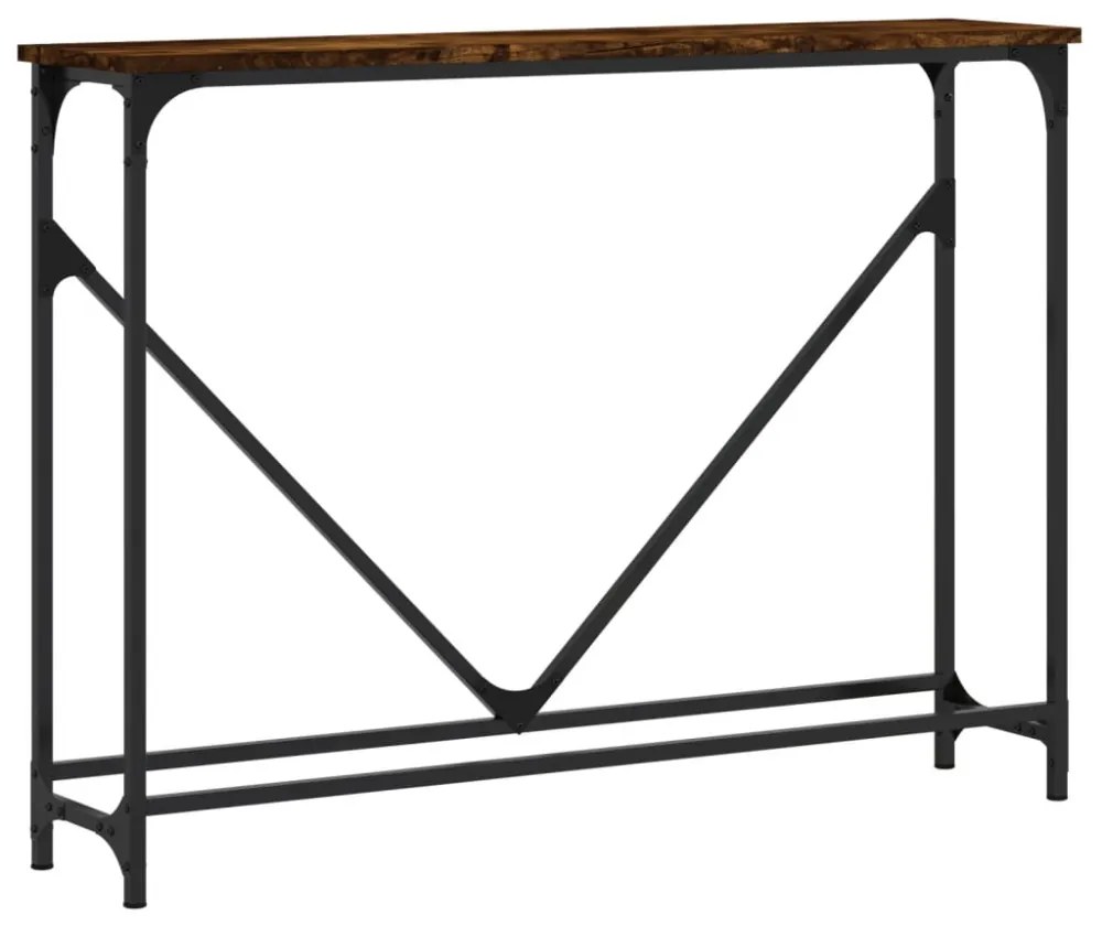 füstös tölgy színű szerelt fa tálalóasztal 102x22,5x75 cm