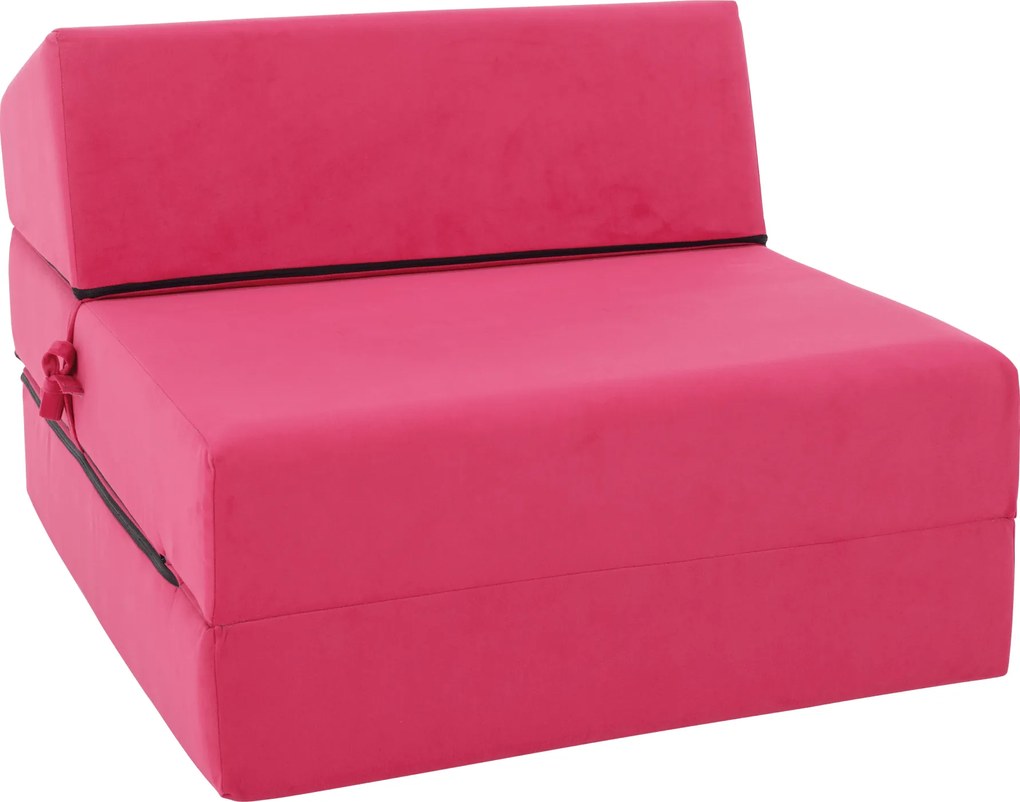 Összecsukható matrac/fotel, 2v1, rózsaszín magenta, PELOS