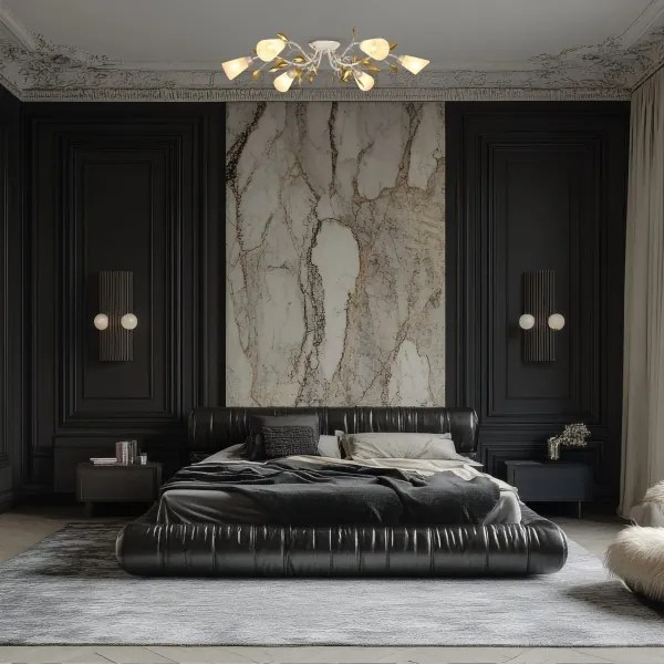 Brilagi - Felületre szerelhető csillár FLORA 6xE14/60W/230V arany/krémes/patinás