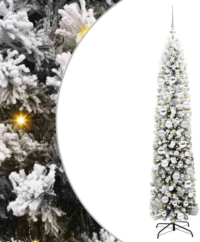 vidaXL Mű karácsonyfa 300 LED-del Zöld 180 cm PVC, acél és műanyag