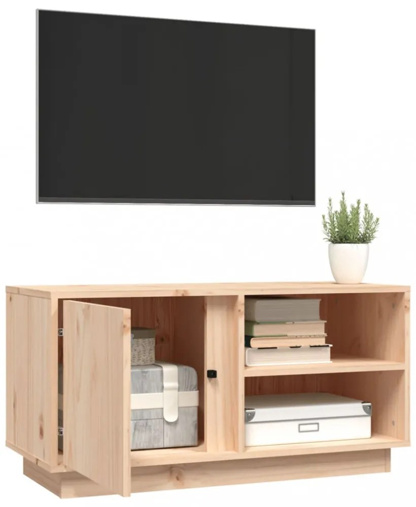 tömör fenyőfa TV-szekrény 80x35x40,5 cm