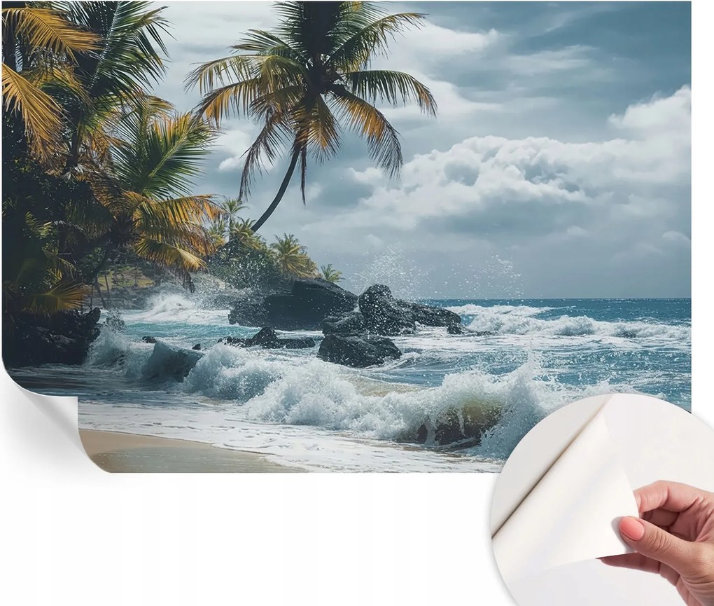 Öntapadós tapéta Divatos 3D fali ragasztó Egzotikus tengerpart 152x104 cm