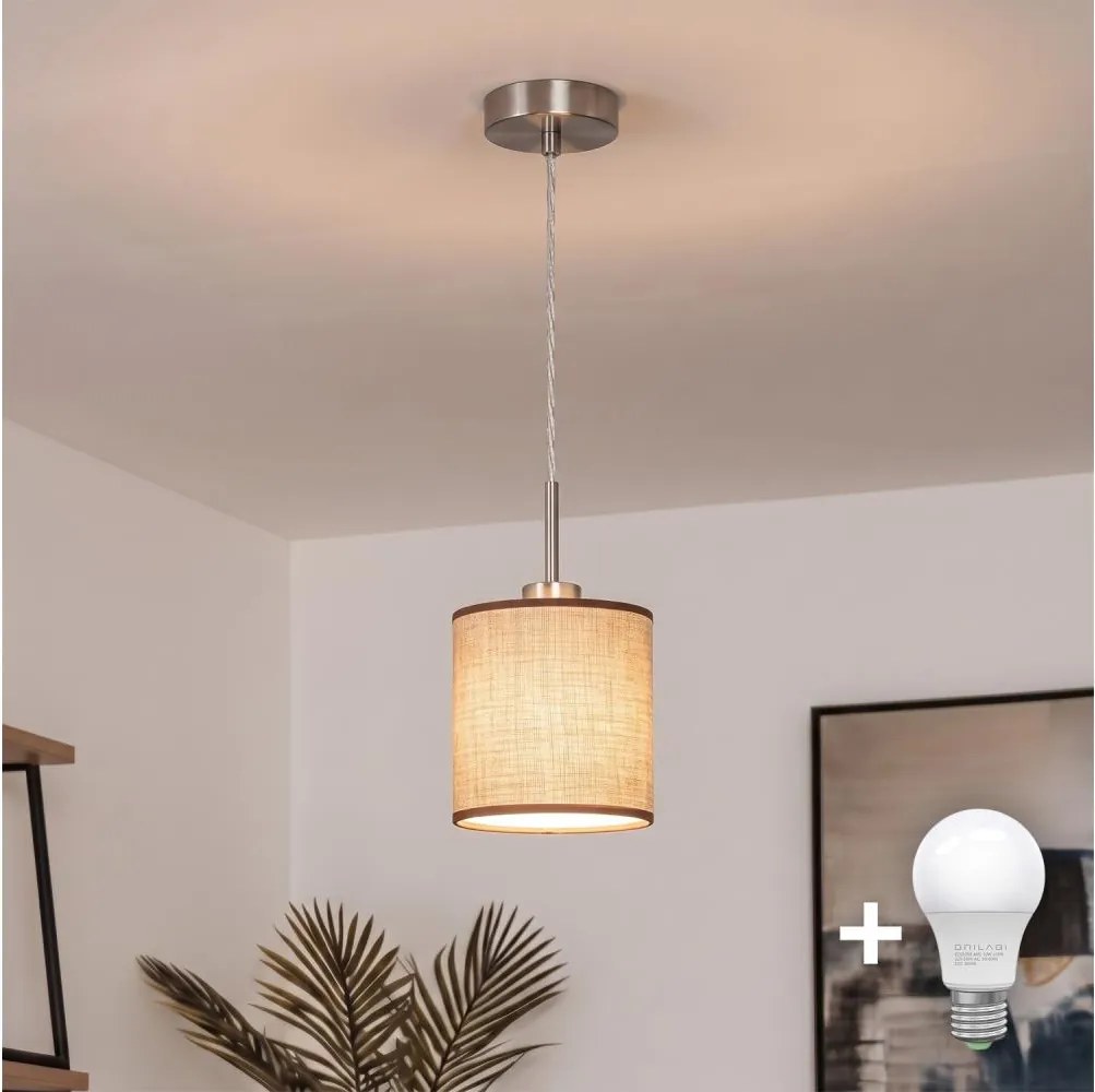 Brilagi - LED függőlámpa kábelen NUBILA 1xE27/60W/230V átm. 14 cm barna