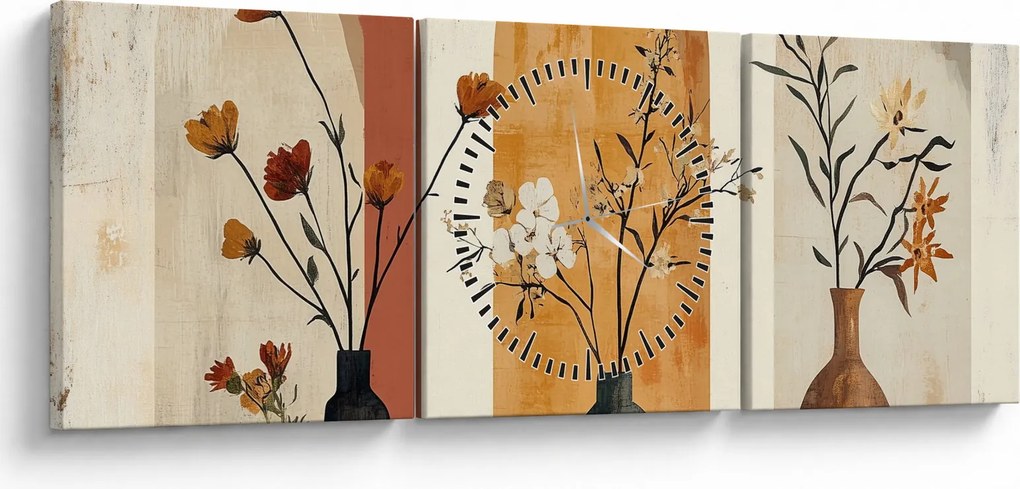 Kép - Vázák boltívekben (órával) (90x30 cm)