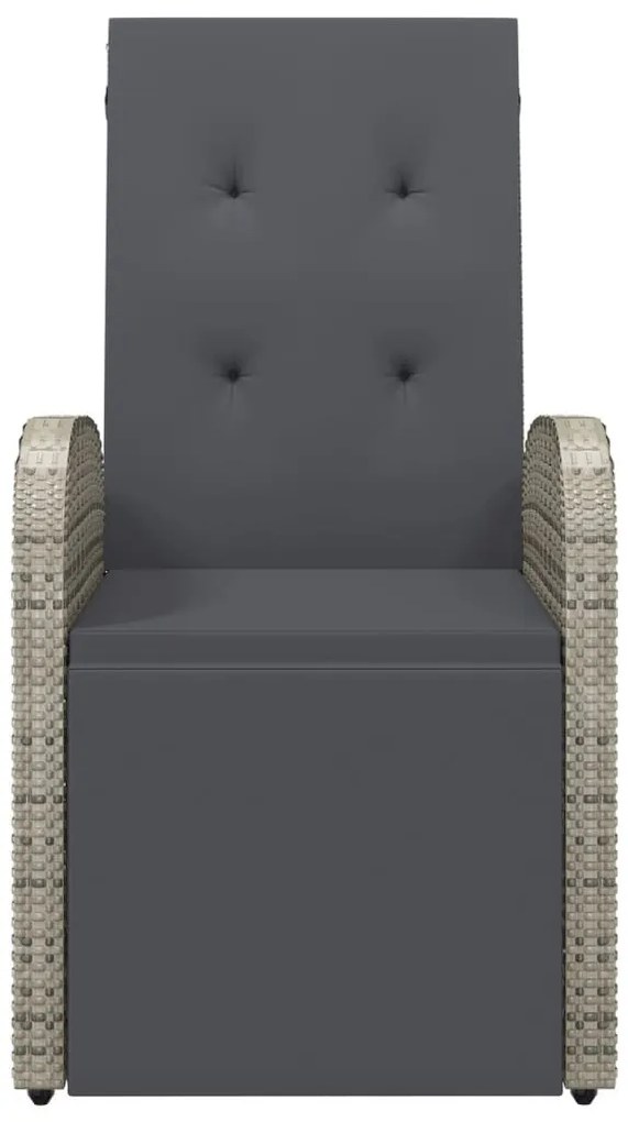 szürke polyrattan dönthető kerti szék párnákkal