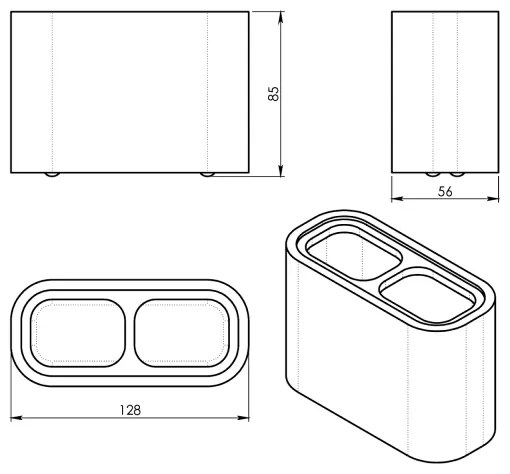 Gedy - Fogkefe tartó NINFEA fekete/bambusz