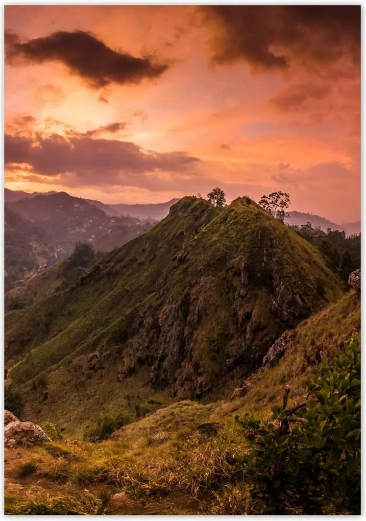 Poszterek 70x100 Tájkép bárányhegyekkel