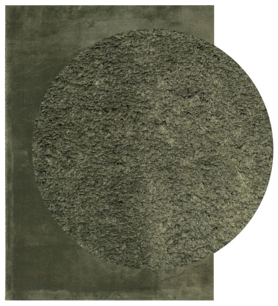 HUARTE erdőzöld rövid szálú puha és mosható szőnyeg 240x340 cm