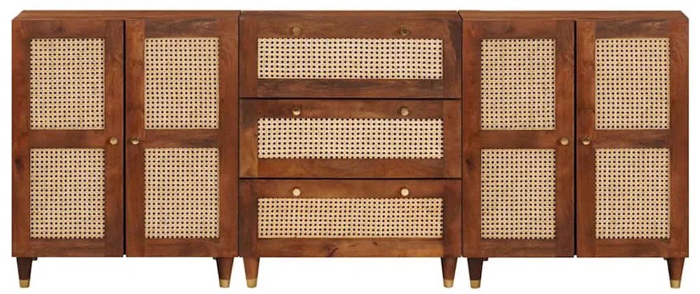 Szófa összeállítás 3 pcs Barna 180 x 33 x 75 cm Tömör mangófa