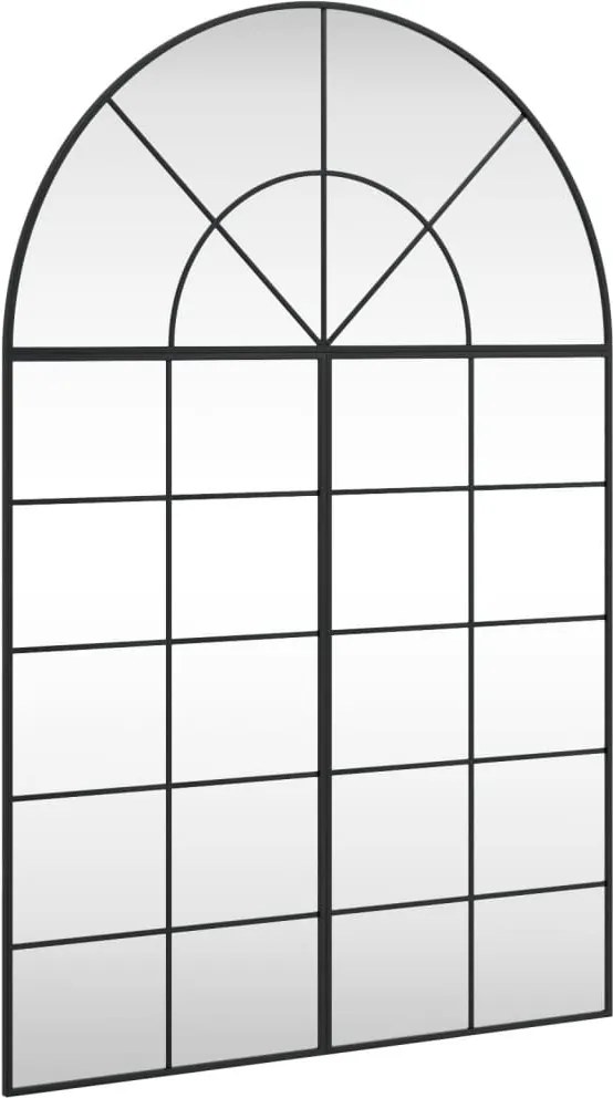 vidaXL fekete ívelt vas fali tükör 100x150 cm