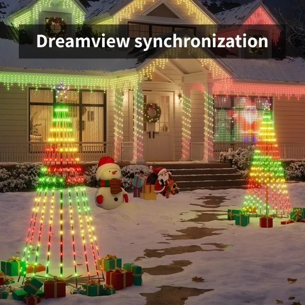 Govee-LED RGBIC karácsonyfa csillaggal LED/15W/230V IP65 1,8m Matter Wi-Fi