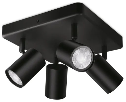 WiZ - LED RGBW Dimmelhető spotlámpa IMAGEO 4xGU10/4,9W/230V fekete Wi-Fi