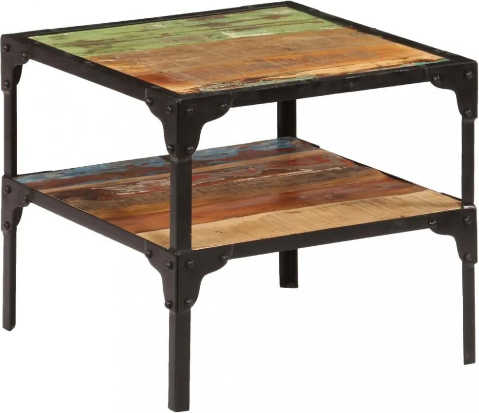Tömör újrahasznosított fa kisasztal 45 x 45 x 40 cm