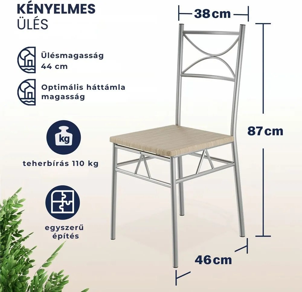 PAUL étkezőgarnitúra, 5 részes, tölgyfa Jurhan