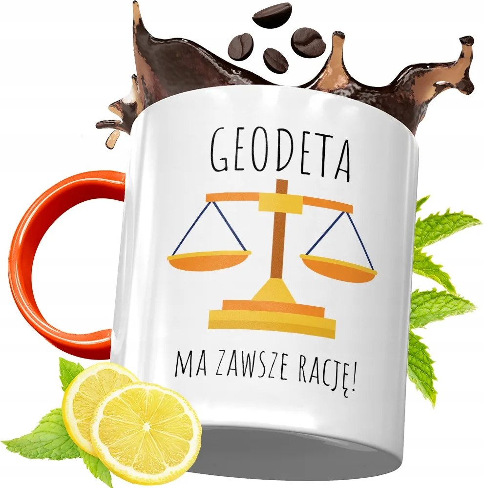 Narancssárga Bögre Földmérőnek Ajándék fényképes nyomtatással