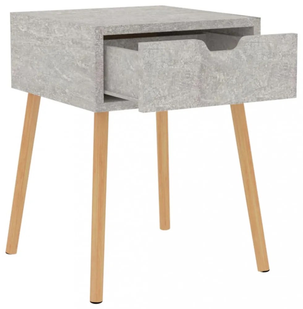 2 db betonszürke szerelt fa éjjeliszekrény 40 x 40 x 56 cm