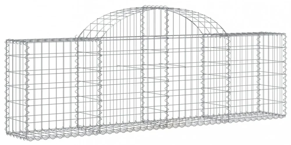 vidaXL 10 db íves horganyzott vas gabion kosár 200x30x60/80 cm