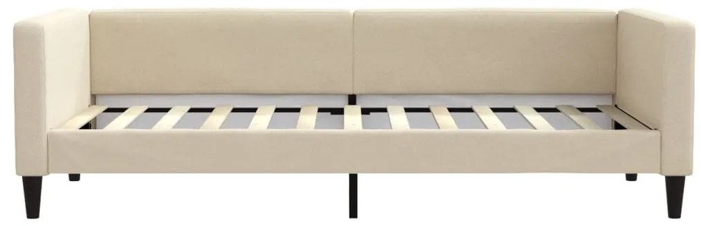krémszínű kihúzható szövet heverő fiókkal 100x200 cm