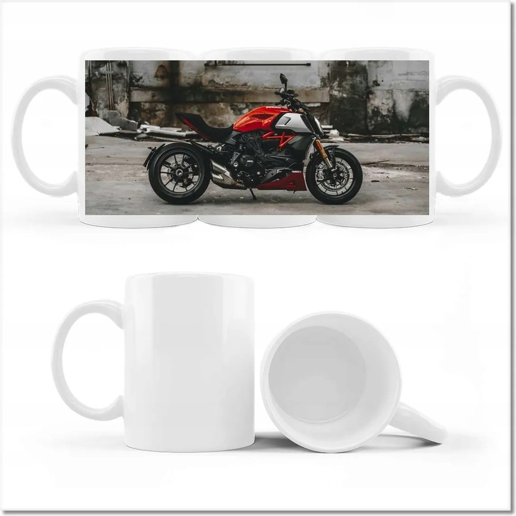 Nyomott mintás bögre Piros Ducati Motorkerékpár