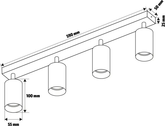 Brilagi - LED RGBW fényerőszabályozható spotlámpa SELE MODERN 4xGU10/4,8W/230V fekete
