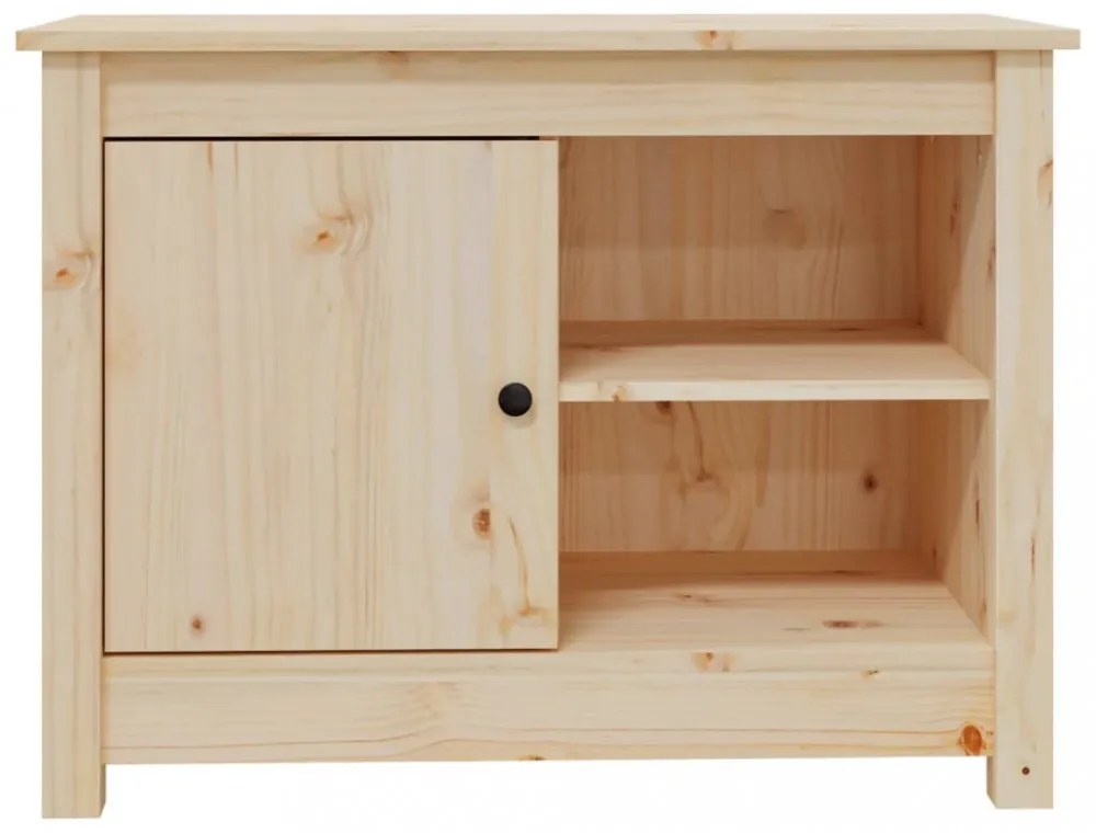 tömör fenyőfa TV-szekrény 70 x 36,5 x 52 cm