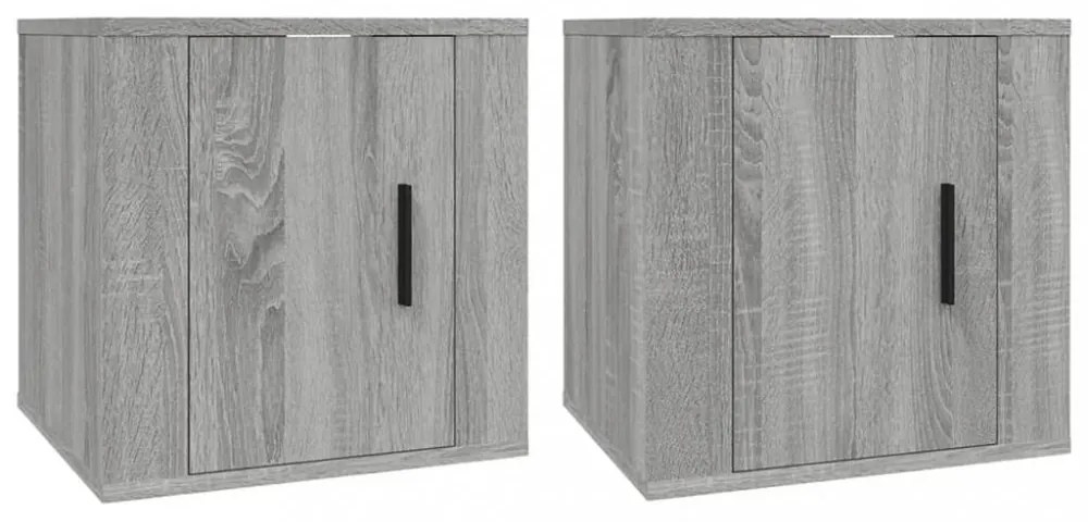 2 db szürke sonoma falra szerelhető TV-szekrény 40x34,5x40 cm
