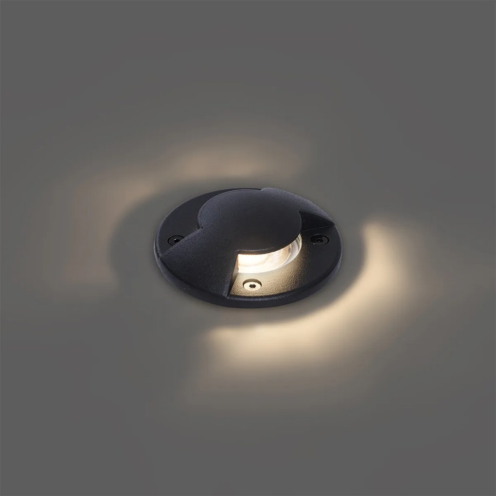 Modern fekete talajba süllyeszthető spotlámpa GU10 50mm 2-fényhatás IP65 - Cellar